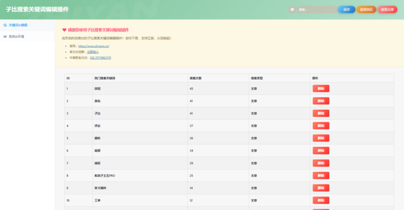 亲测WordPress子比搜索关键词编辑插件-欢迎各位,本站专注于收集分享各种最新资源、技术教程、绿色软件、还有来自全网的网站模板、网站源码分享以及各种去广告软件下载小哥互联