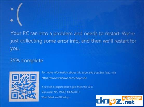 win10更新后打印机蓝屏APC_INDEX_MISMATCH win32kfull.sys-1
