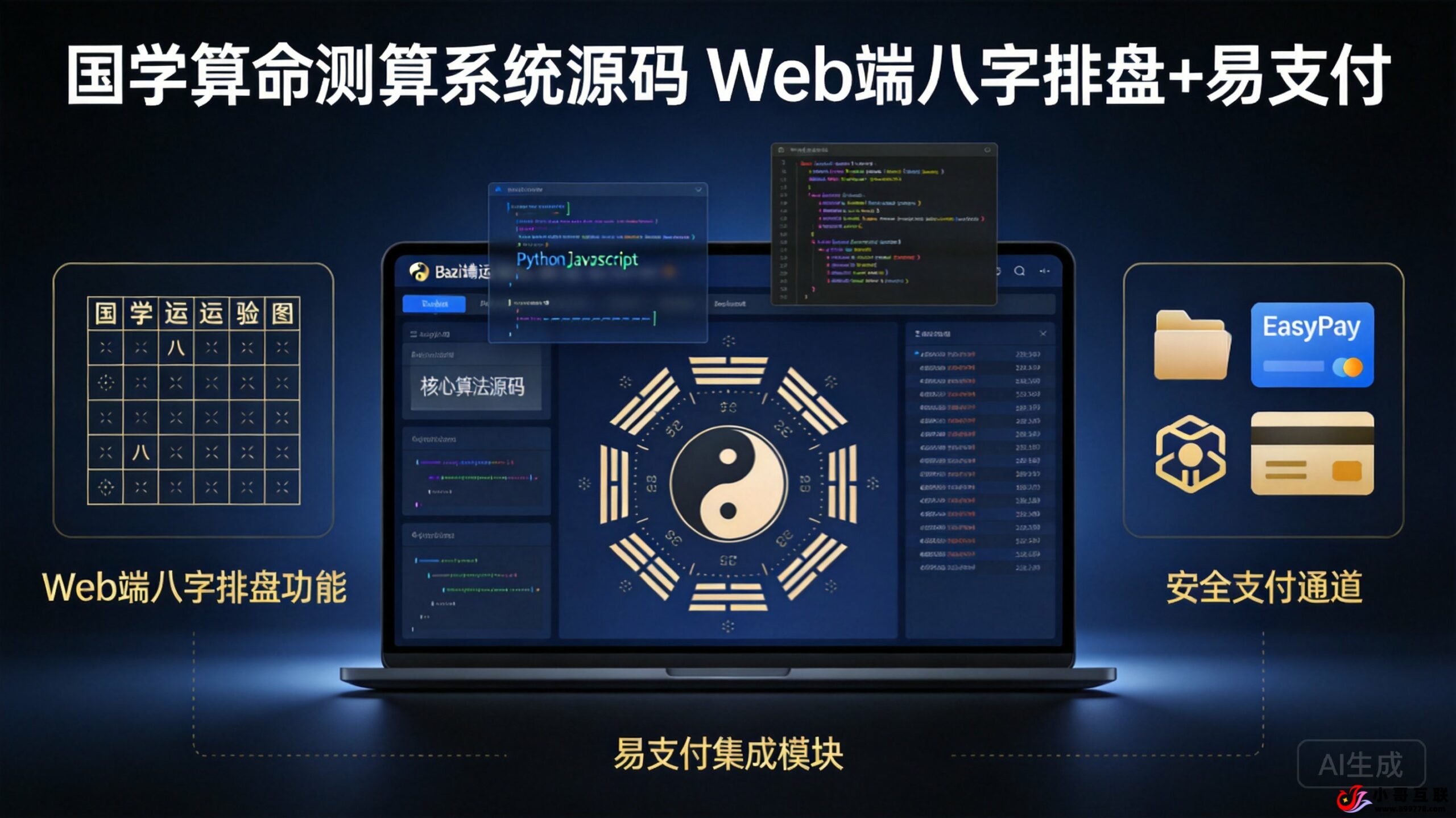 国学算命测算系统源码 Web端八字排盘+易支付