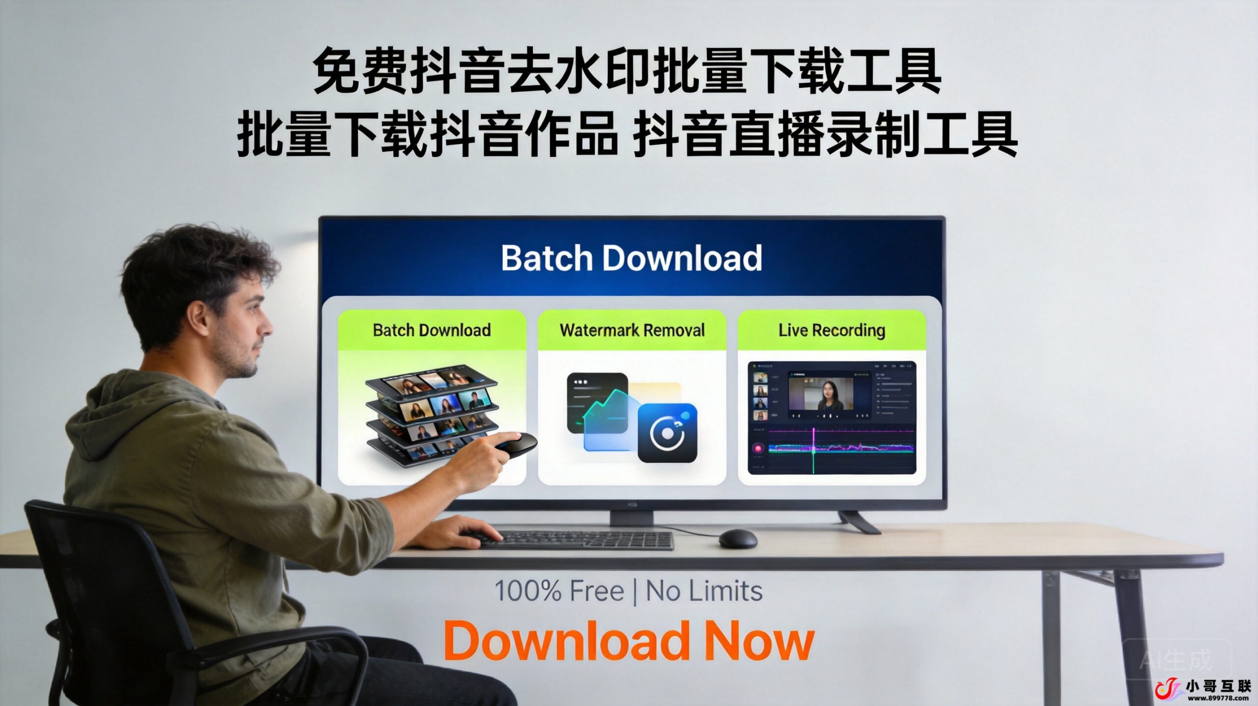 免费抖音去水印批量下载工具 批量下载抖音作品 抖音直播录制工具